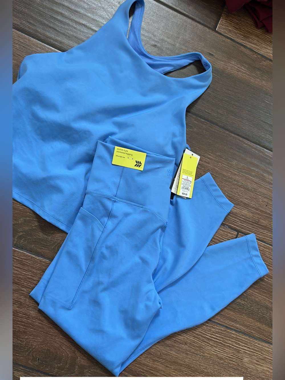 all in motion Blue High-Rise Leggings with Matching Racerback Tank